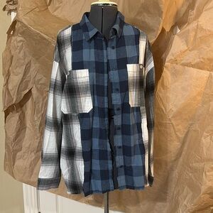 Oversized lightweight flannel shirt/jacket